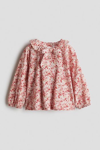 H&M Ruffled Collar Cotton Blouse