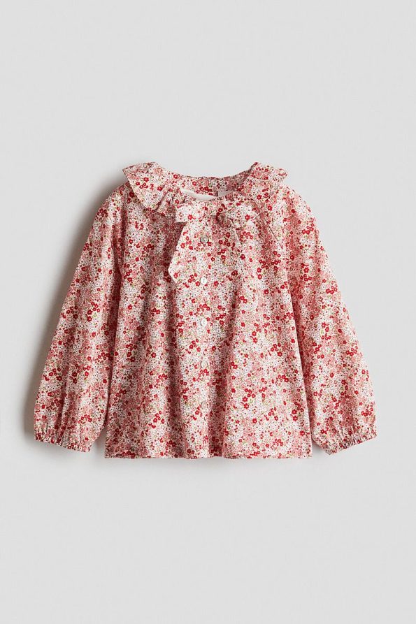 H&M Ruffled Collar Cotton Blouse