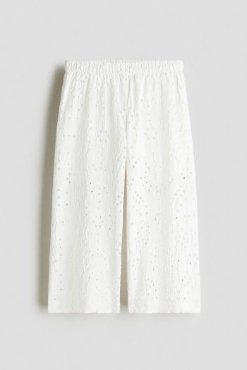 Embroidered Wide Leg Trousers