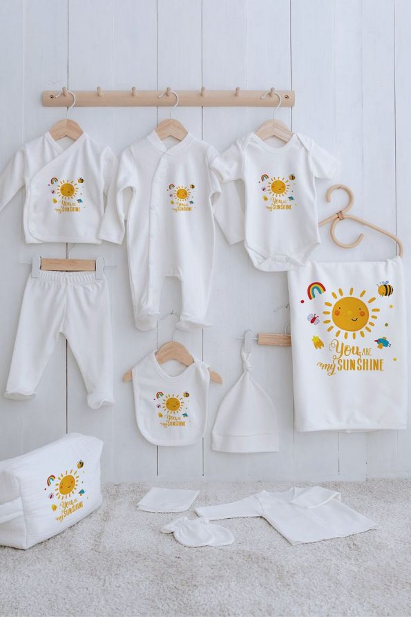 Tuğba Swan Organic 11-Piece Baby Hospital Set - Smiling Pastel Sun