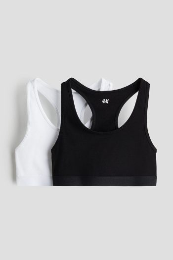 H&M 2-Pack Short Cotton Jersey Tops