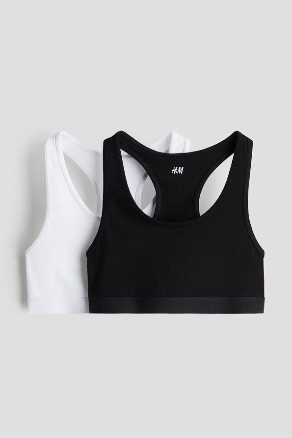 H&M 2-Pack Short Cotton Jersey Tops