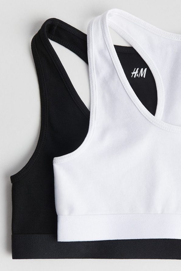 H&M 2-Pack Short Cotton Jersey Tops