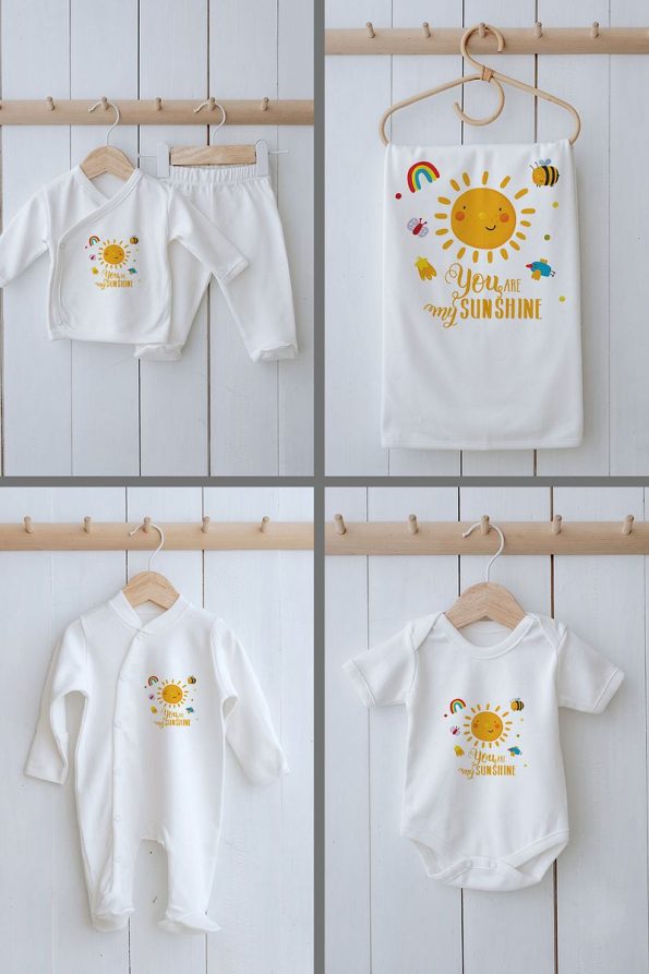 Tuğba Swan Organic 11-Piece Baby Hospital Set - Smiling Pastel Sun