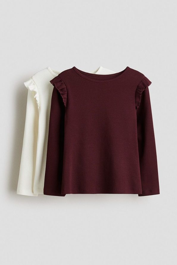 H&M Set of 2 Ribbed Cotton Tops