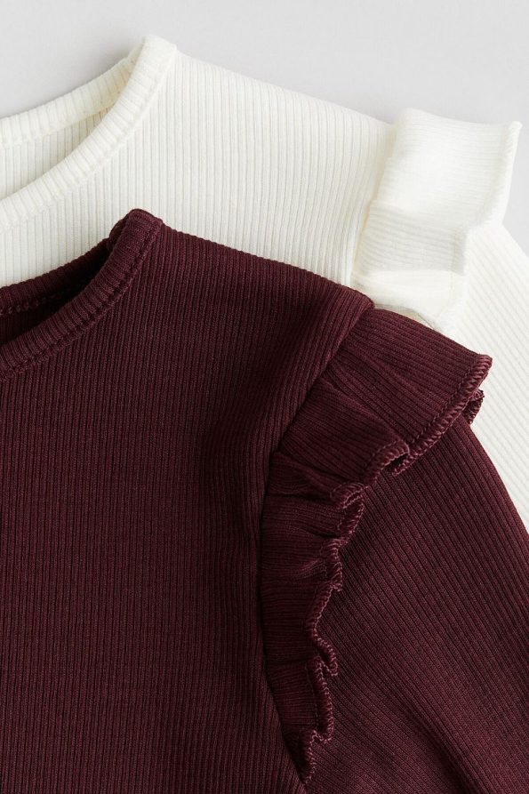 H&M Set of 2 Ribbed Cotton Tops