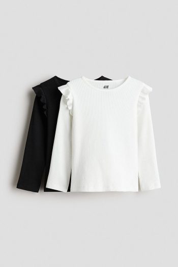 H&M 2-Piece Ribbed Cotton Top Set
