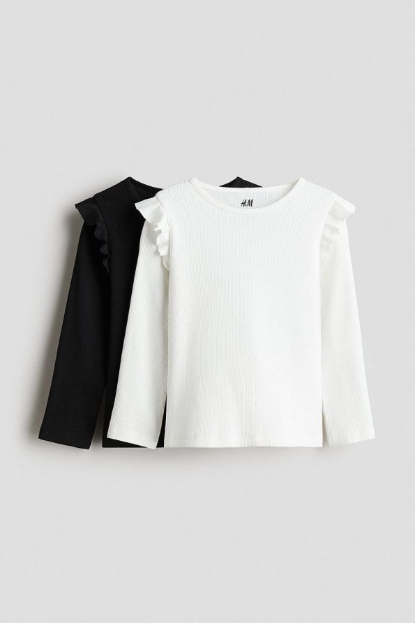 H&M 2-Piece Ribbed Cotton Top Set