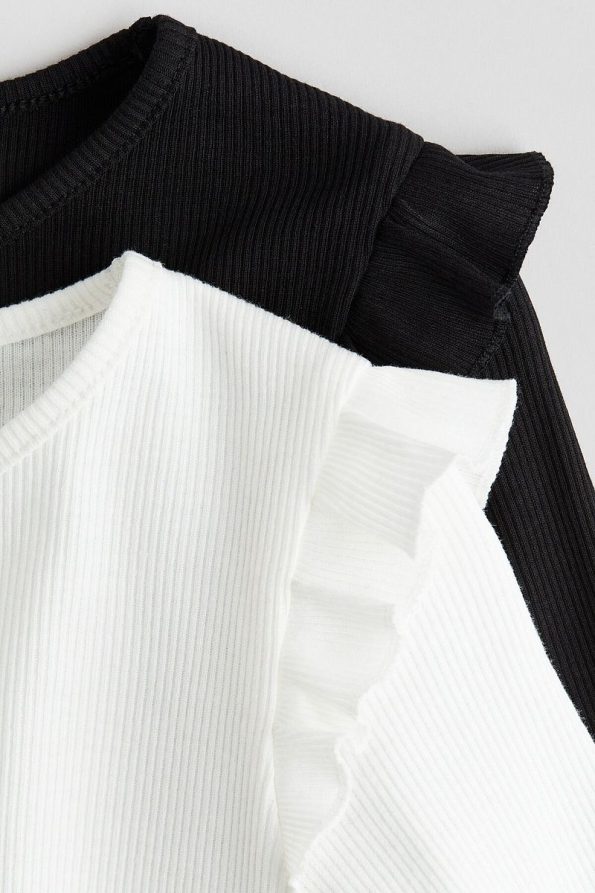H&M 2-Piece Ribbed Cotton Top Set