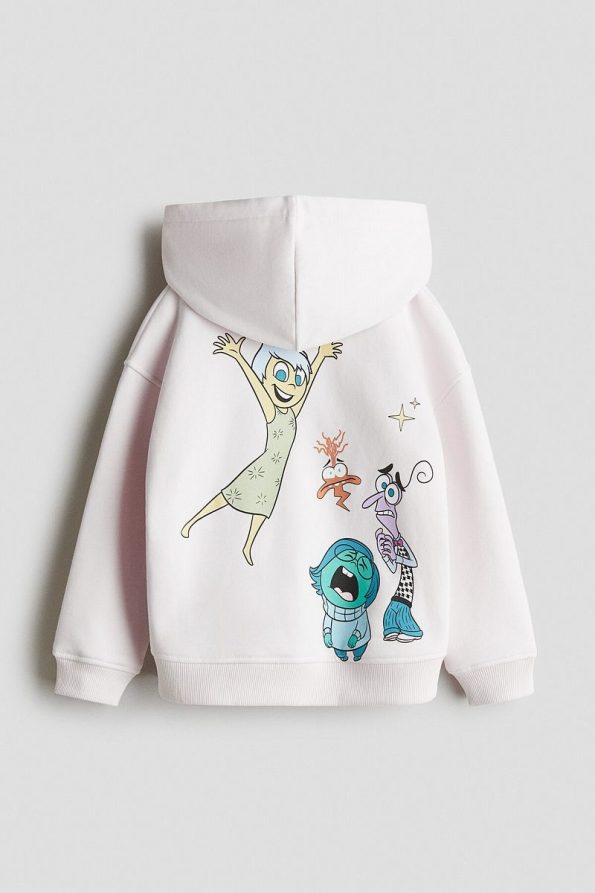Hooded Zip-Up Printed Top