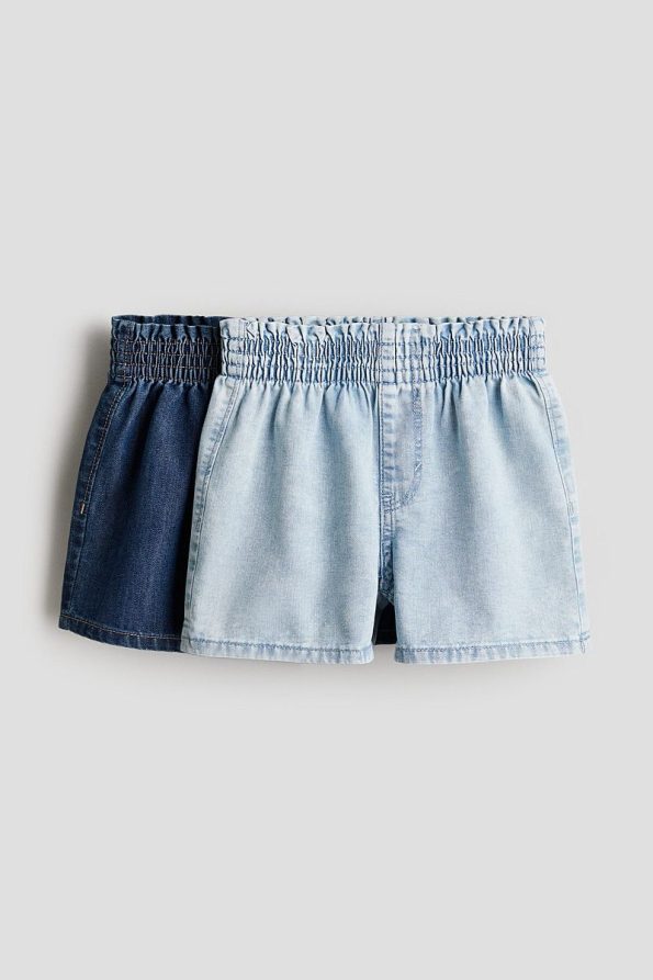 H&M 2-Pack Paper Bag Denim Shorts