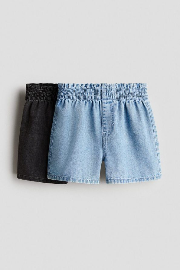 H&M 2-Pack Paper Bag Denim Shorts