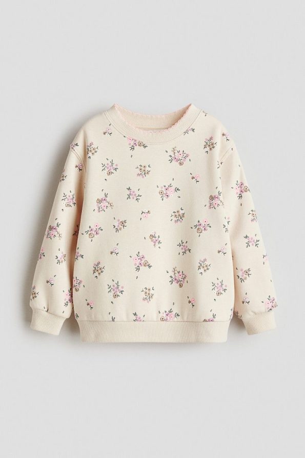 H&M Printed Fleece-Lined Sweatshirt