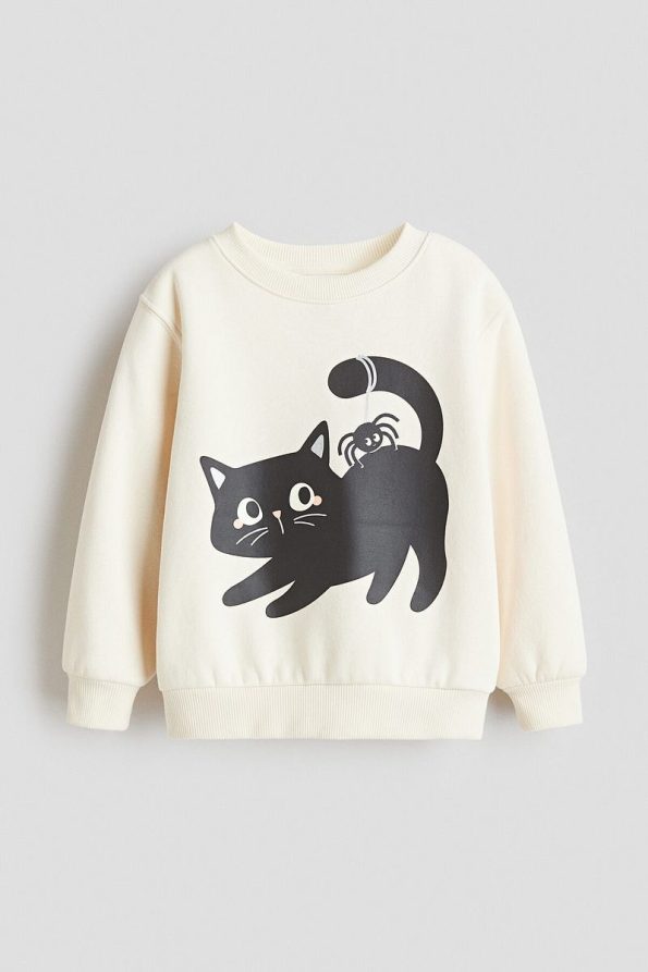 H&M Printed Fleece-Lined Sweatshirt