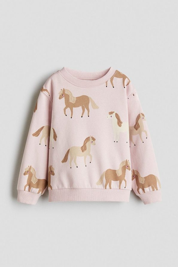 H&M Printed Fleece-Lined Sweatshirt