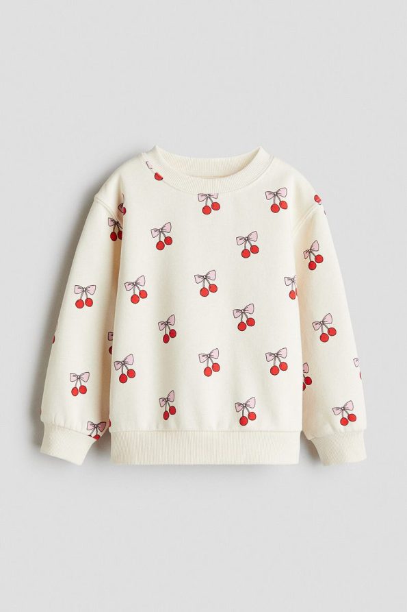 H&M Printed Fleece-Lined Sweatshirt