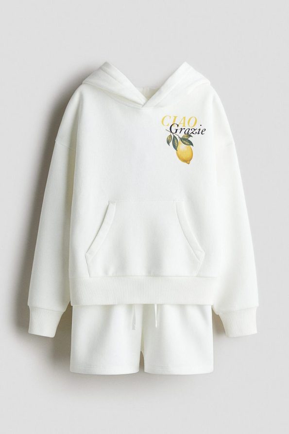 H&M 2-Piece Hooded Top and Shorts Set