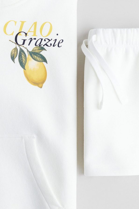 H&M 2-Piece Hooded Top and Shorts Set