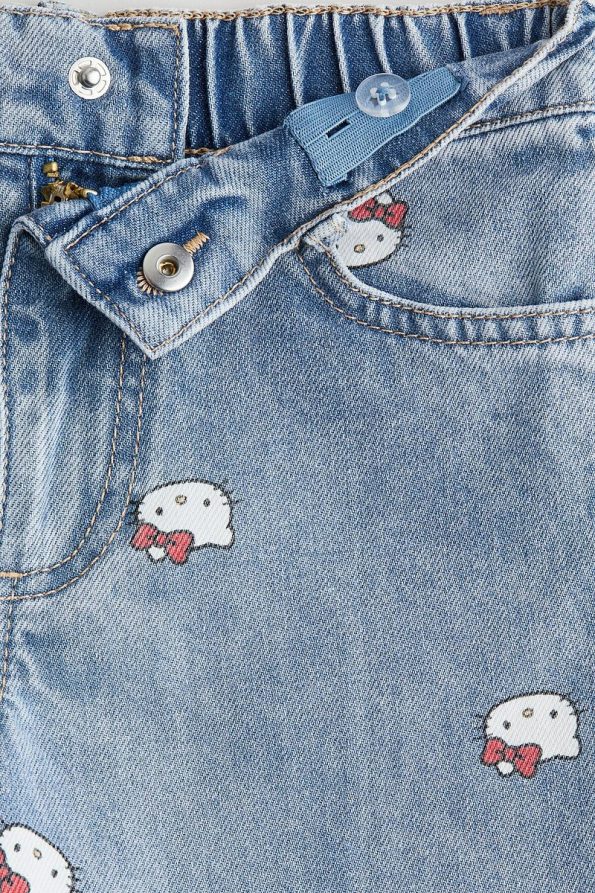 H&M Printed Wide Leg Jeans