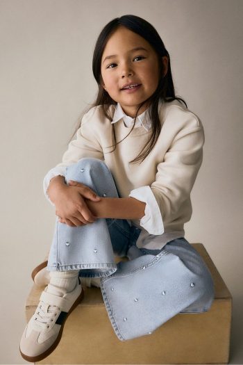 H&M Wide Leg Jeans with Pattern Details