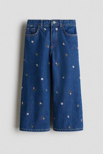 H&M Wide Leg Jeans with Motif Details