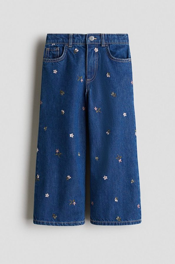 H&M Wide Leg Jeans with Motif Details
