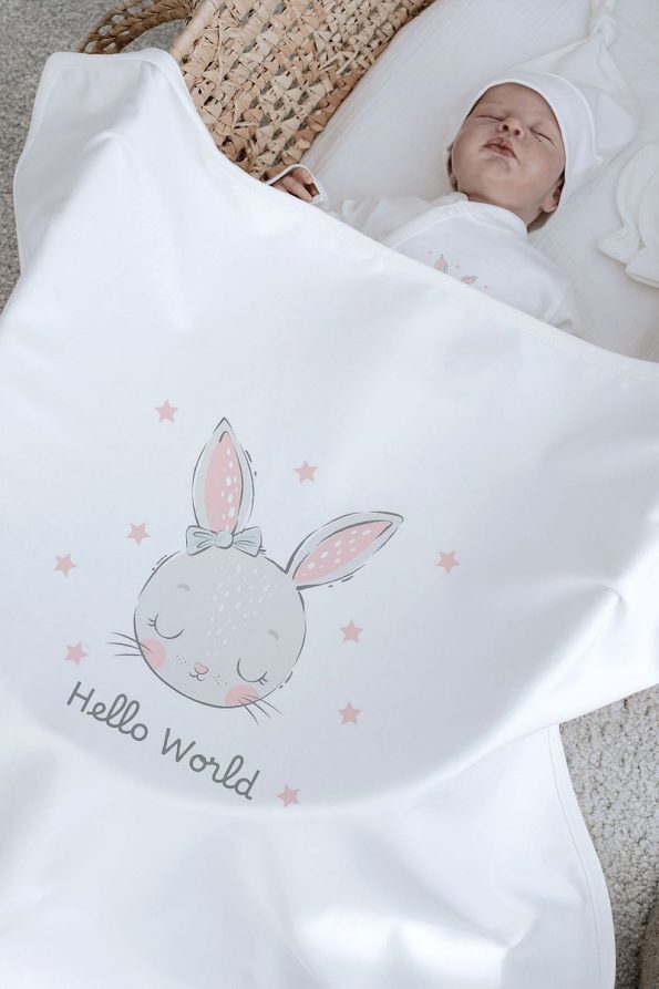 Tuğba Swan Organic 11-Piece Baby Hospital Set - Pink Eared Bunny