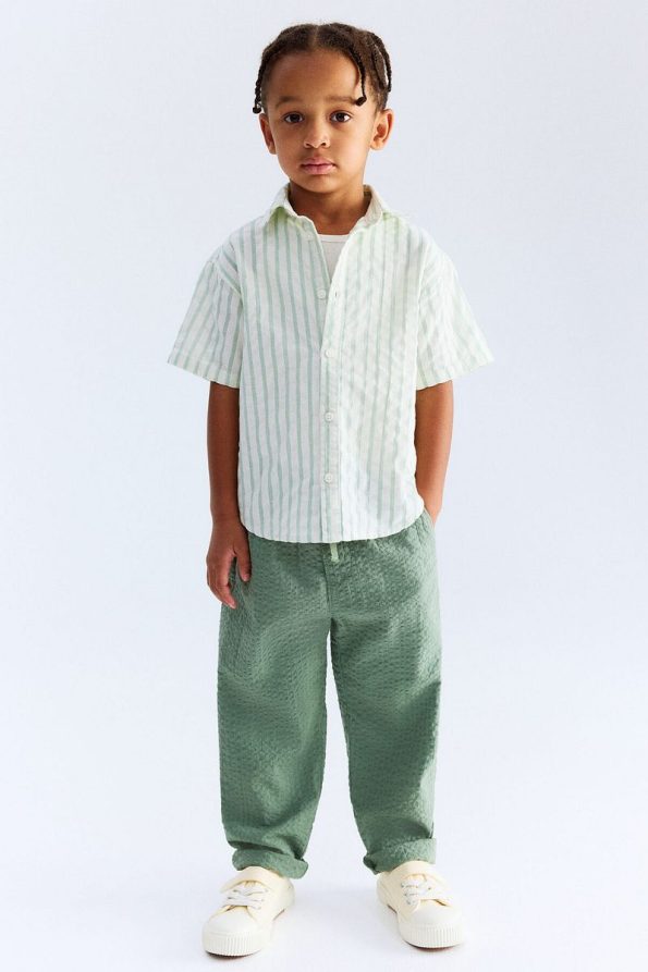 H&M Cotton Pleated Pants