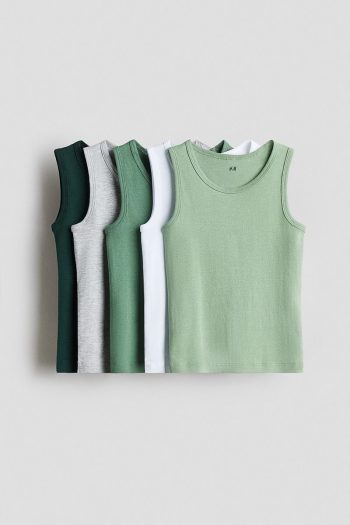H&M 5-Pack Cotton Sleeveless Tops