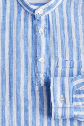 H&M Cotton Muslin Mandarin Collar Shirt