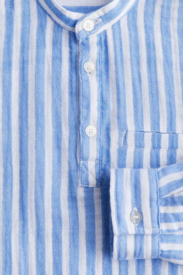 H&M Cotton Muslin Mandarin Collar Shirt