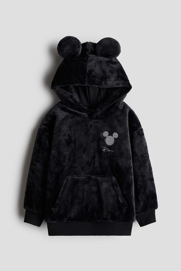 H&M Printed Fleece Hooded Top
