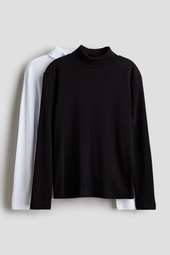 H&M 2-Pack Cotton Turtleneck Tops