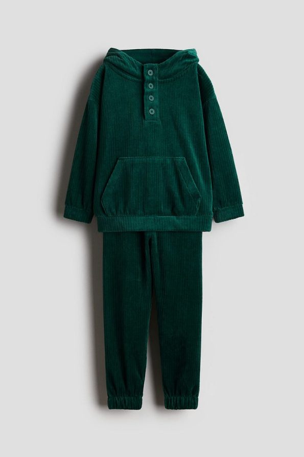 H&M 2-Piece Ribbed Velour Set