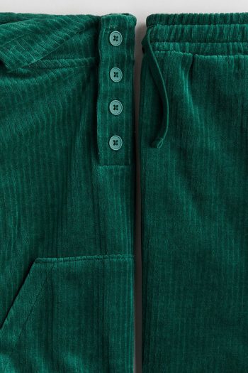 H&M 2-Piece Ribbed Velour Set