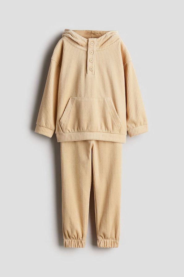 H&M 2-Piece Ribbed Velour Set
