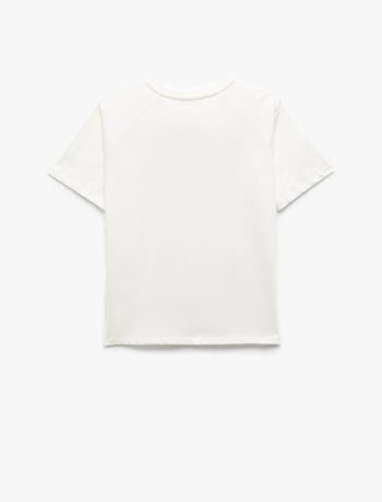 Girls' Short Sleeve Cotton T-Shirt with Embroidery
