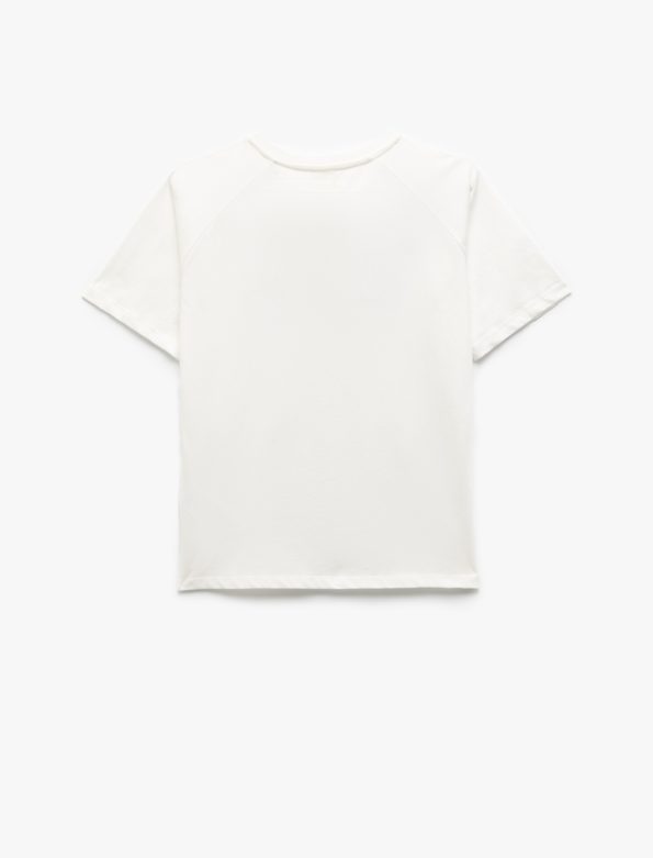 Girls' Short Sleeve Cotton T-Shirt with Embroidery
