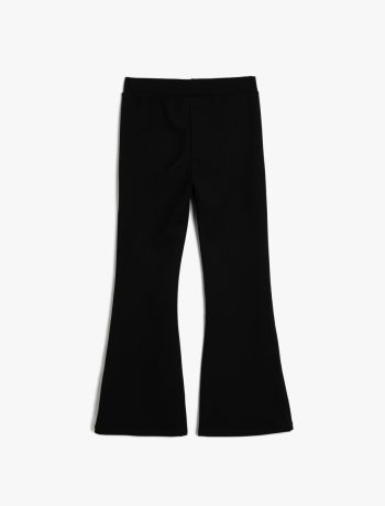 Girls' Elastic Waist Flared Trousers in Viscose