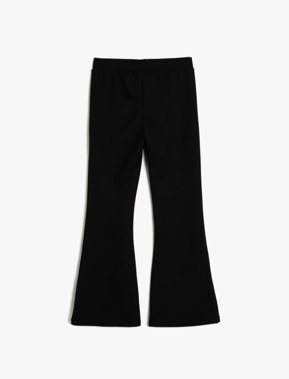 Girls' Elastic Waist Flared Trousers in Viscose