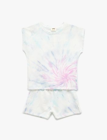 Girls' Cotton Printed 2-Piece Crop Top and Shorts Set