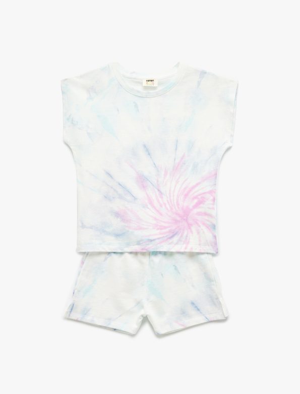Girls' Cotton Printed 2-Piece Crop Top and Shorts Set