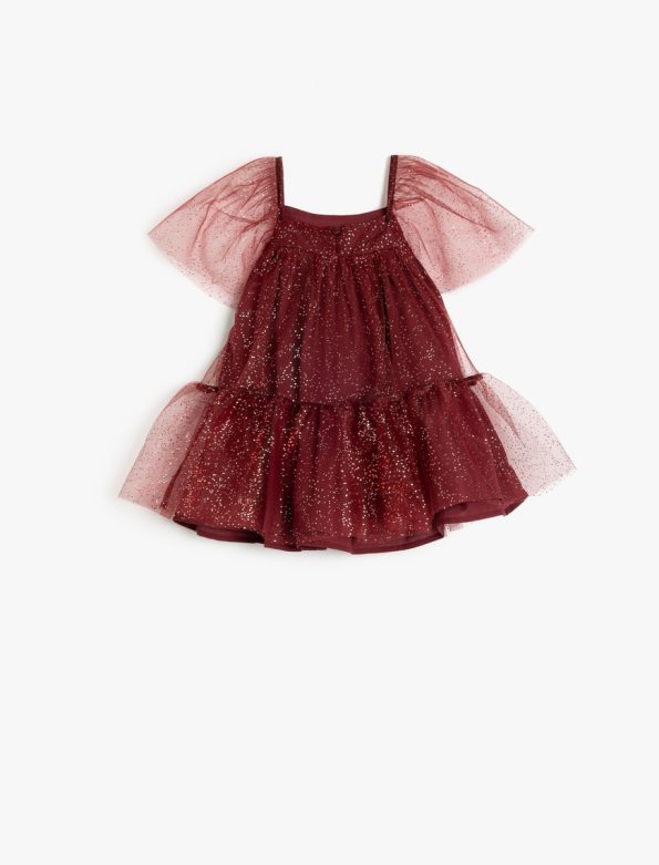 Girls' Baby Dress with Sequins and Tulle Details