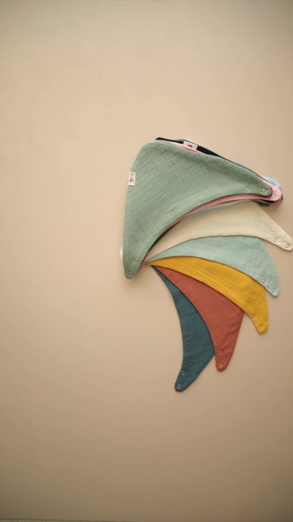 Bedeca Set of 3 Organic Cotton Baby Muslin Bibs