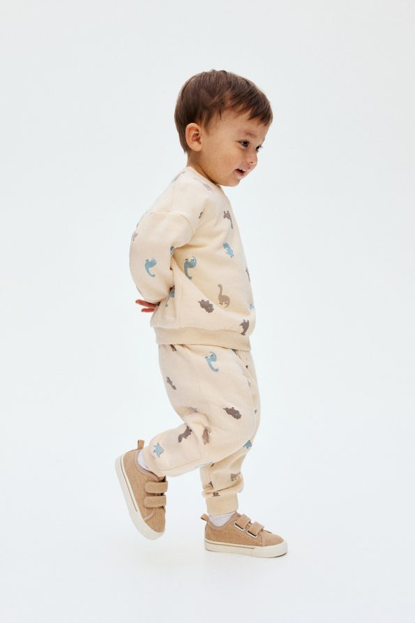 2-Piece Printed Fleece-Lined Sweatshirt Set