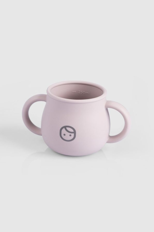 Silicone Straw Cup and Snack Cup Pink