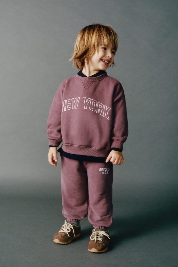 Boys' Cotton New York Print Sweatshirt Tracksuit