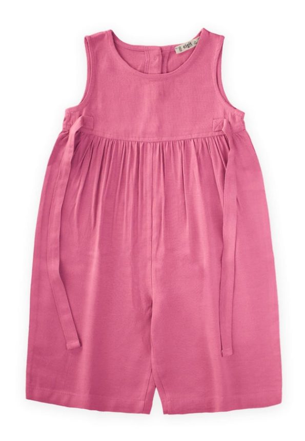 Sleeveless Lace-Up Jumpsuit for Ages 2-7 in Pink