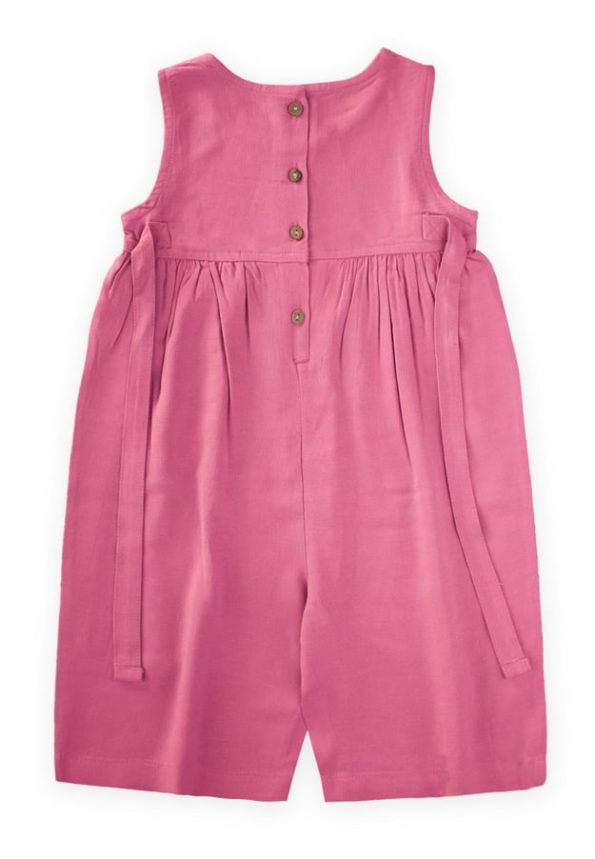 Sleeveless Lace-Up Jumpsuit for Ages 2-7 in Pink