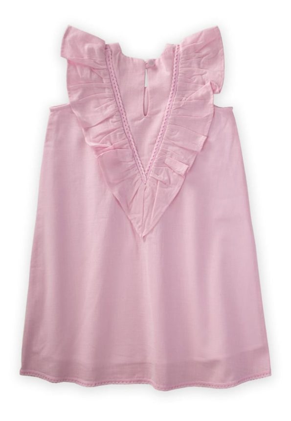 Lace Hem and Back Dress for Ages 2-7 Pink